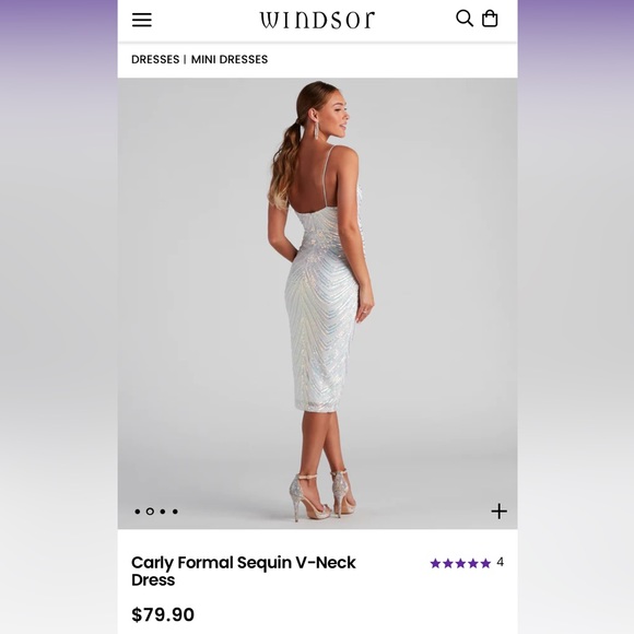 White sequins midi dress from Windsor. Size S - Picture 2 of 5